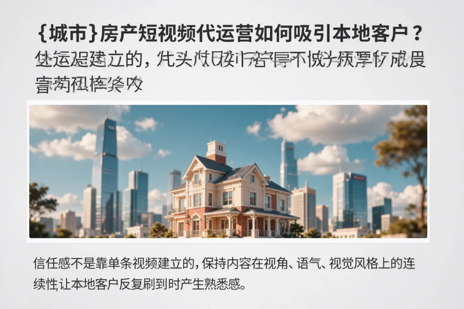 南皮房产短视频代运营如何吸引本地客户？